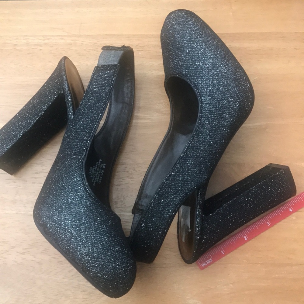 Metallic 4inch sling back size 6